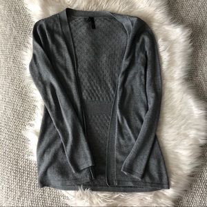 Crochet Back Gray Cardigan